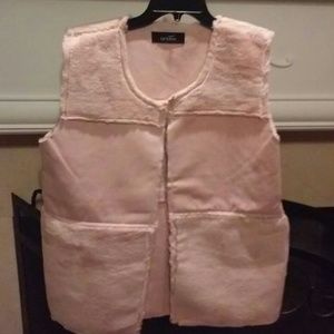 Faux fur and micro suede vest
